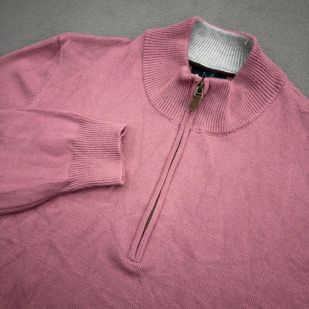 Magaschoni Quarter Zip Pullover Sweater Womens L Pink Soft Nylon Blend Comfort